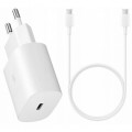 Tinklo įkroviklis 220V Samsung EP-TA800N USB C 25W + USB C 1m baltas (white) (O) 